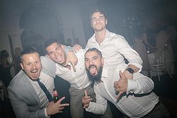 Traditional Luxe Wedding Quat Quatta dance floor action slow shutter speed light blur boys club